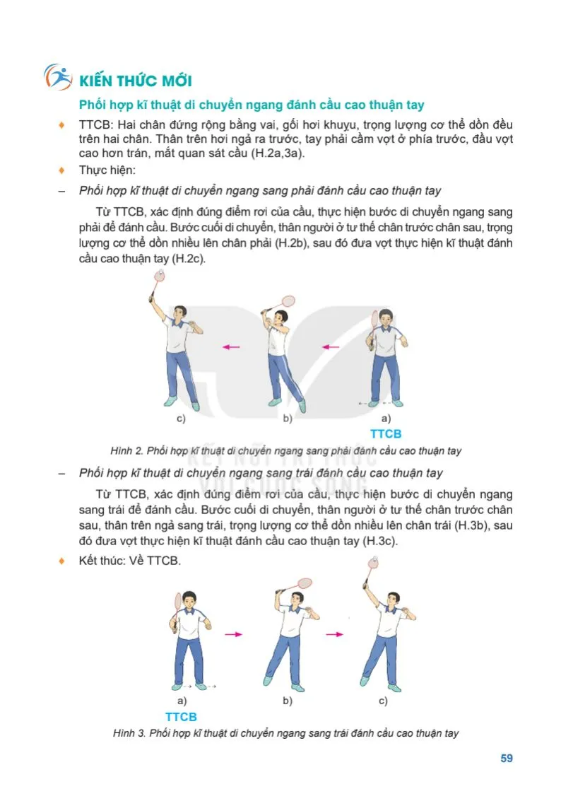 Bài 3. Phối hợp kĩ thuật di chuyển ngang đánh cầu cao thuận tay