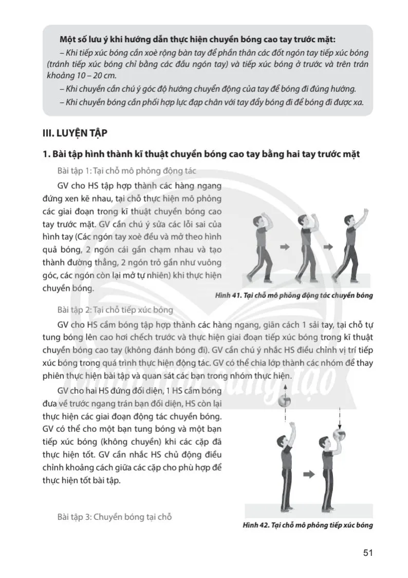 Bài 4. Kĩ thuật chuyền bóng cao tay bằng hai tay trước mặt