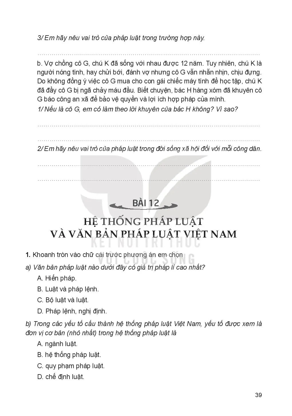 Bài 12: Hệ thống pháp luật và văn bản pháp luật Việt Nam
