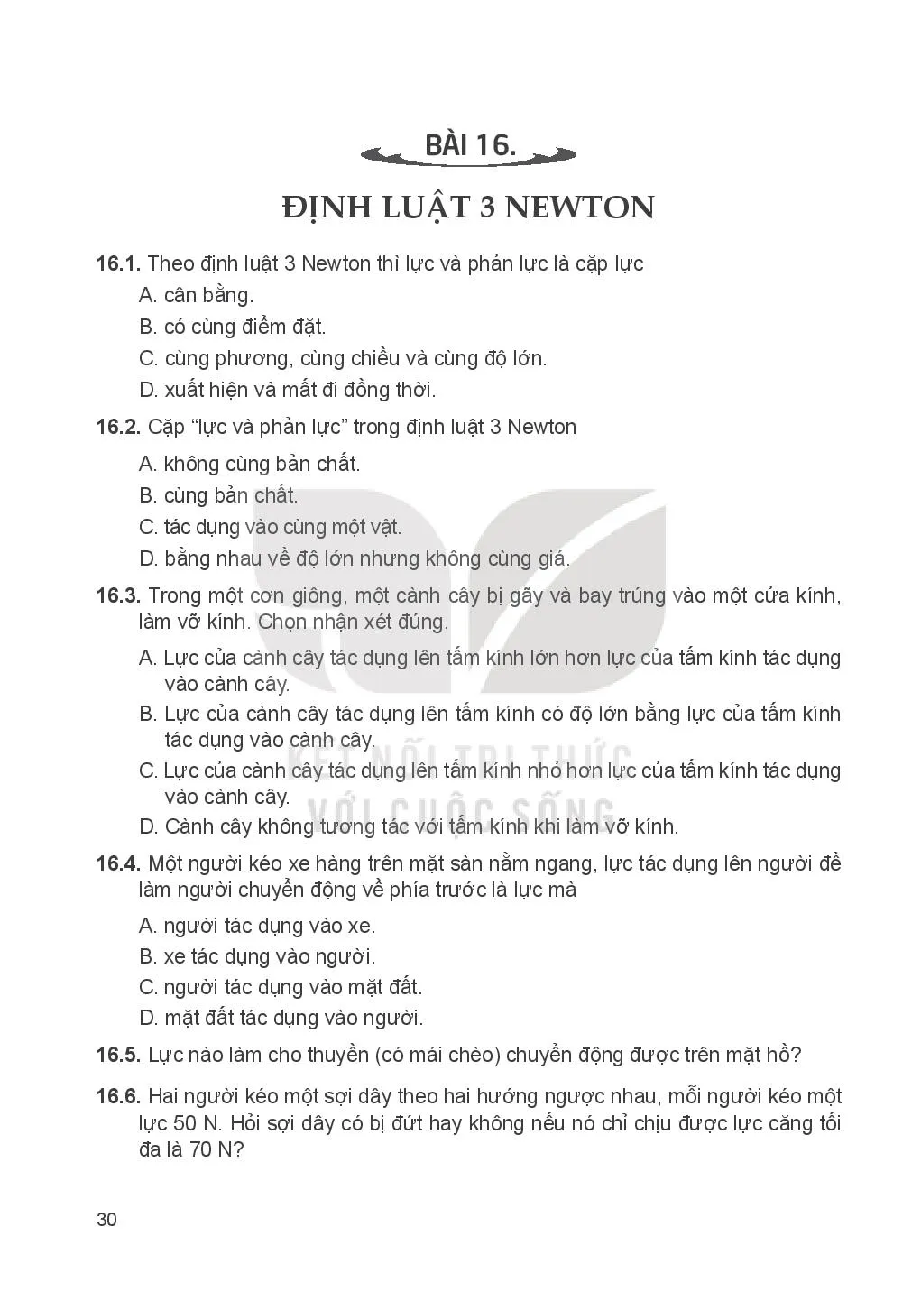 Bài 16. Định luật 3 Newton