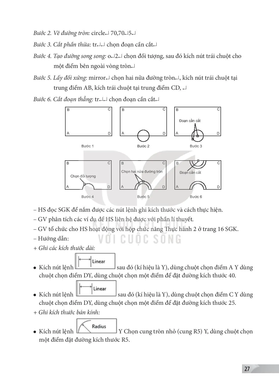 Bài 2. Sử dụng phần mềm CAD để lập bản vẽ kĩ thuật .