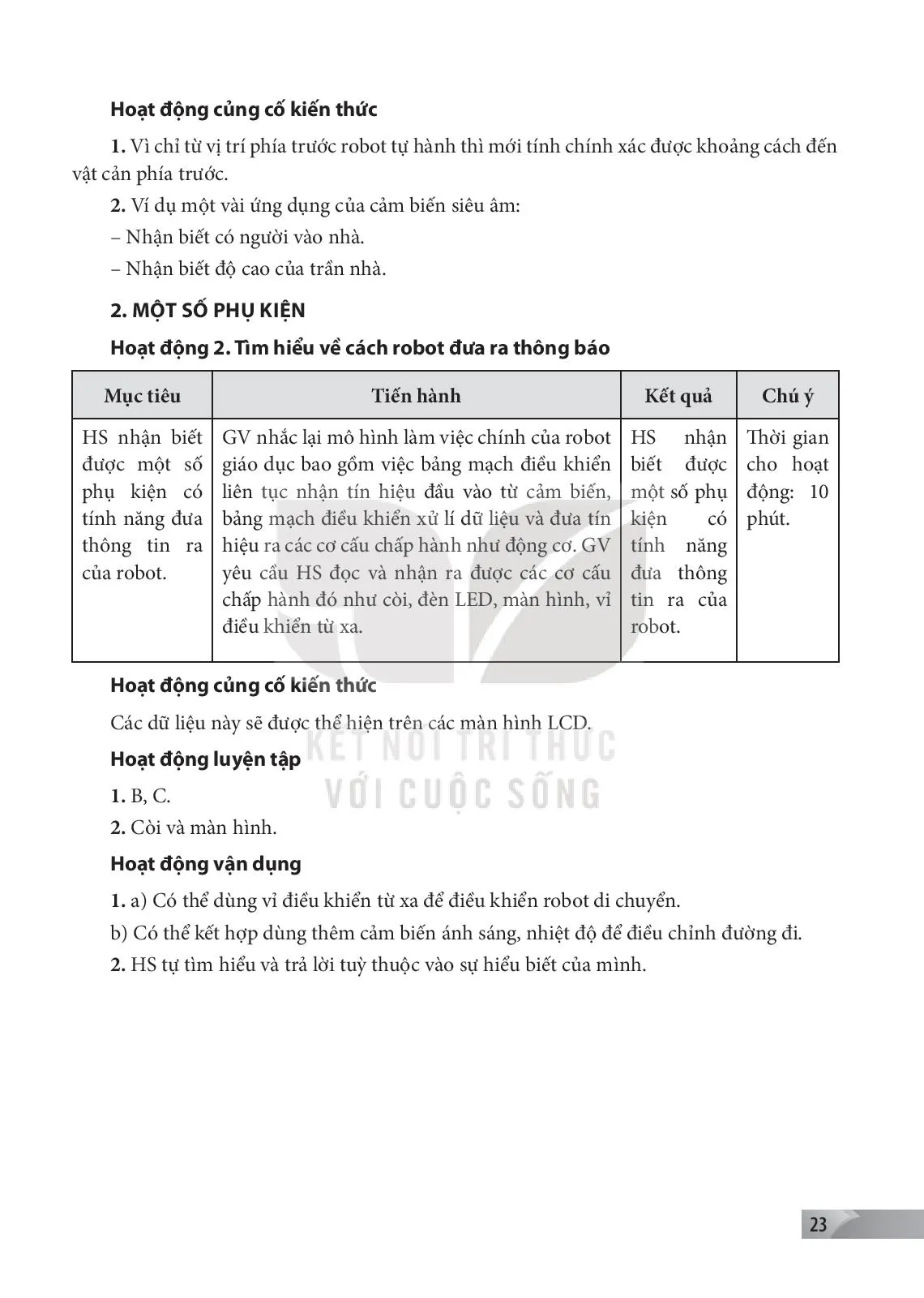 Bài 3. Cảm biến và phụ kiện dùng trong robot.