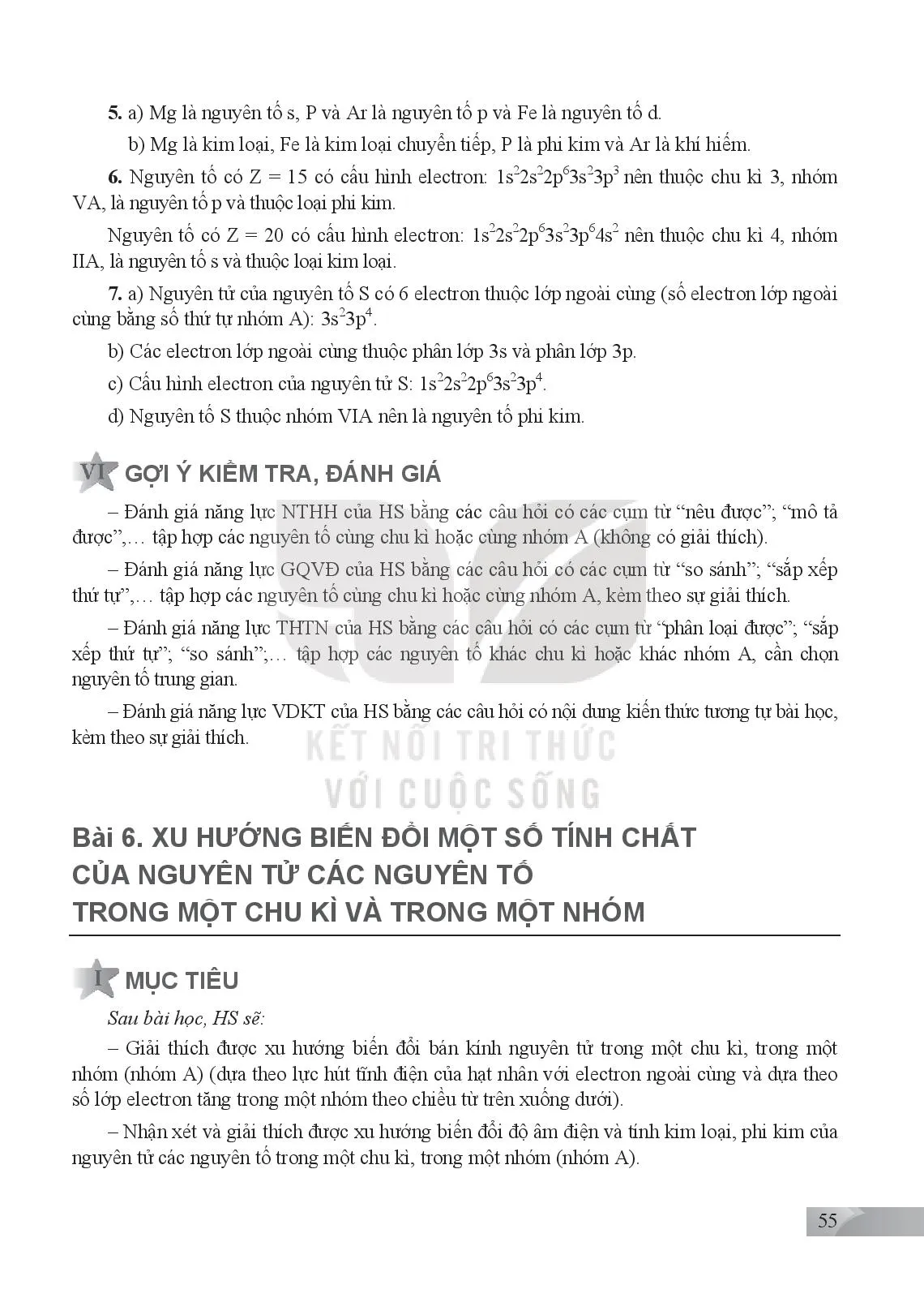 Bài 6. Xu hướng biến đổi một số tính chất của nguyên tử các nguyên tố trong một chu kì và trong một nhóm