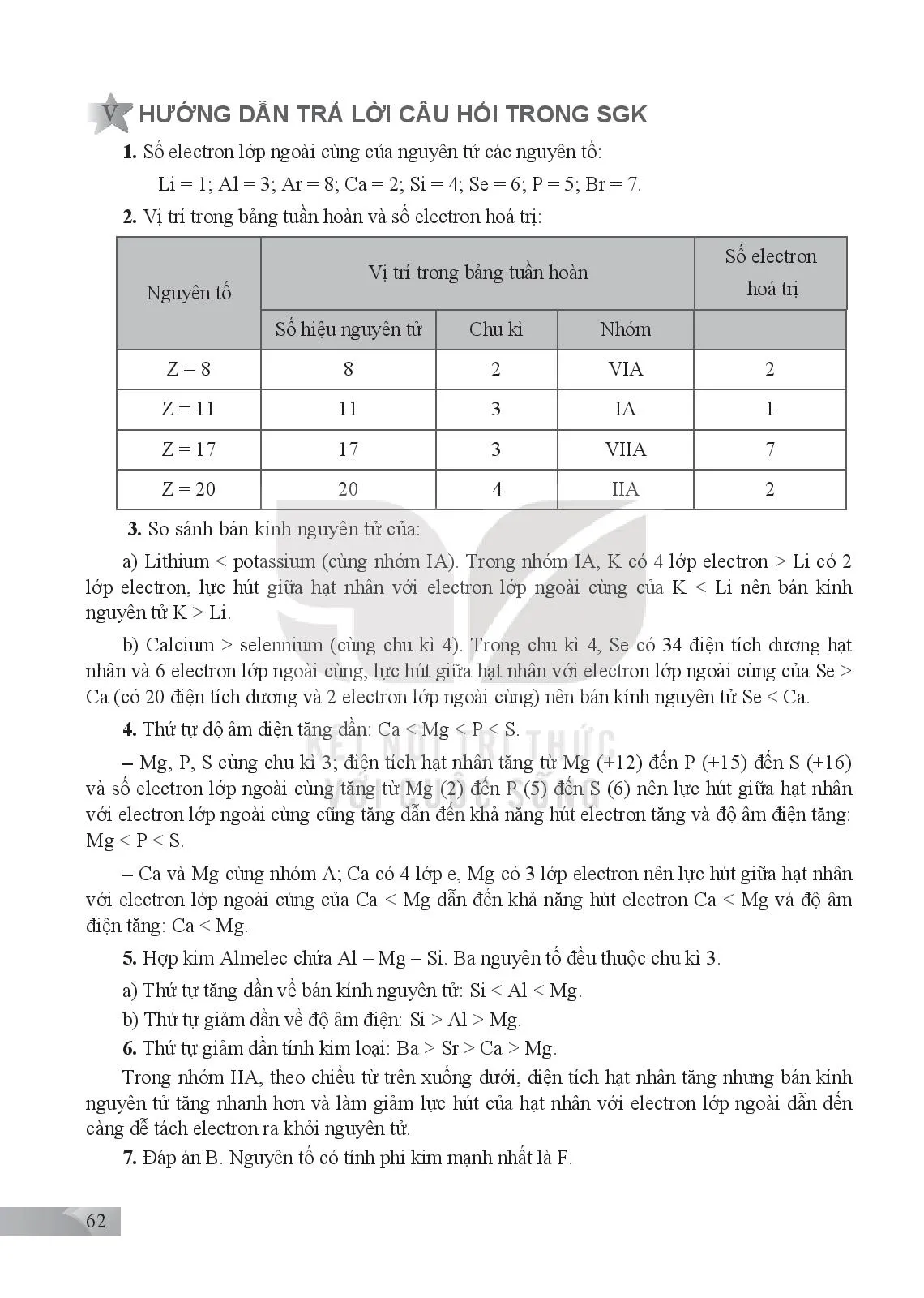 Bài 6. Xu hướng biến đổi một số tính chất của nguyên tử các nguyên tố trong một chu kì và trong một nhóm