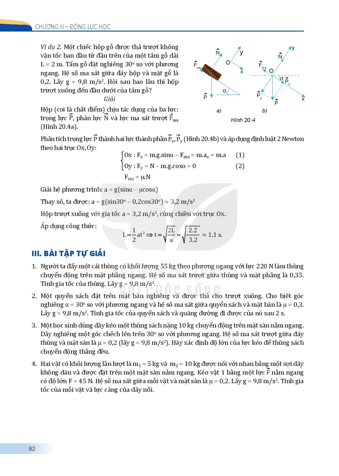 Bài 20. Một số ví dụ về cách giải các bài toán thuộc phần động lực học