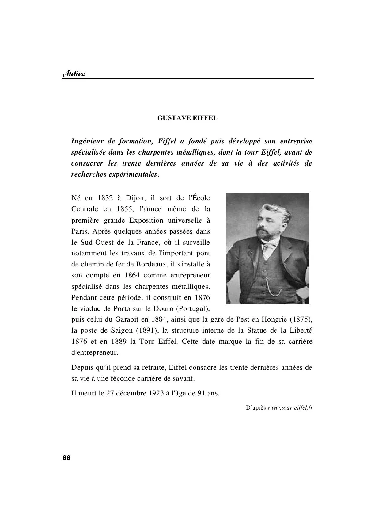 Leçon 6: Gustave Eiffel