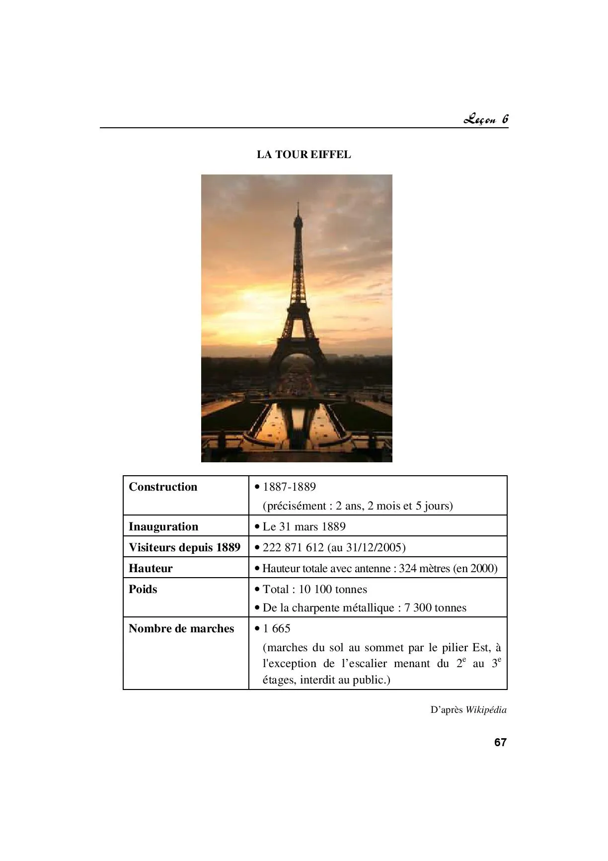 Leçon 6: Gustave Eiffel