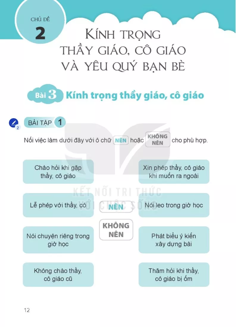 Bài 3 - Kính trọng thầy giáo, cô giáo