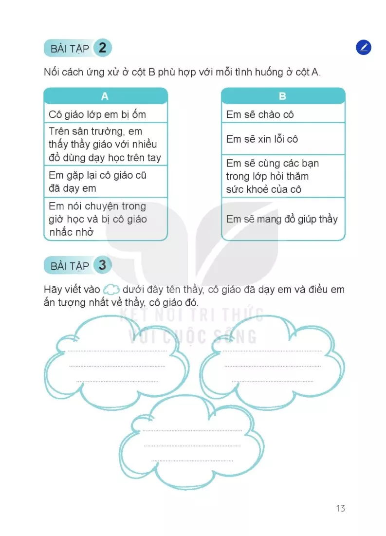 Bài 3 - Kính trọng thầy giáo, cô giáo