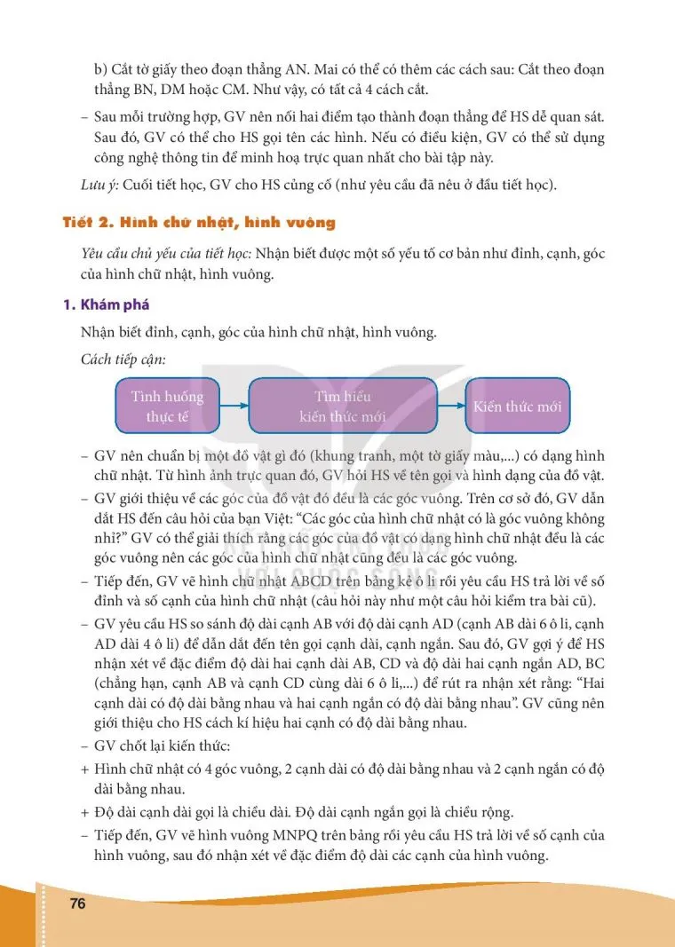 Bài 19. Hình tam giác, hình tứ giác. Hình chữ nhật, hình vuông (3 tiết). 