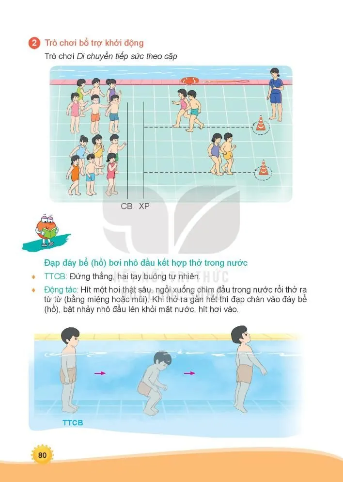 Bài 1. Đạp đáy bể (hồ) bơi nhỏ đầu kết hợp thở trong nước