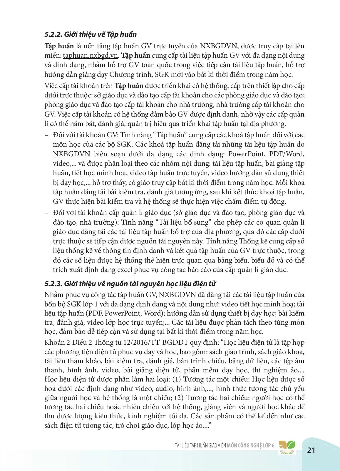 5. HƯỚNG DẪN SỬ DỤNG NGUỒN TÀI NGUYÊN SÁCH VÀ CÁC HỌC LIỆU ĐIỆN TỬ CỦA NHÀ XUẤT BẢN GIÁO DỤC VIỆT NAM