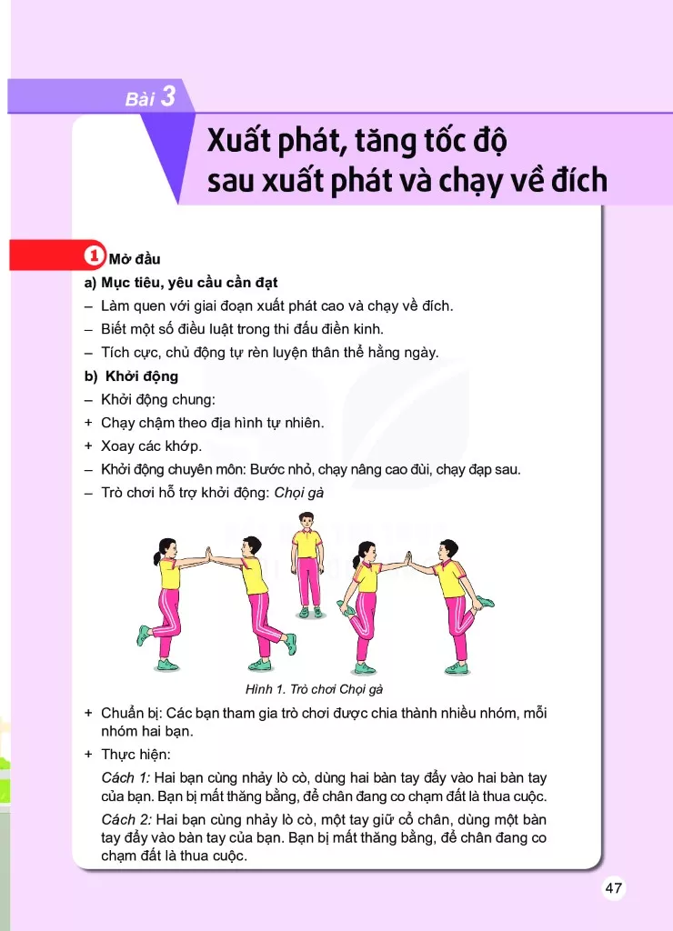 Bài 3. Xuất phát và tăng tốc độ sau xuất phát Chạy về đích 