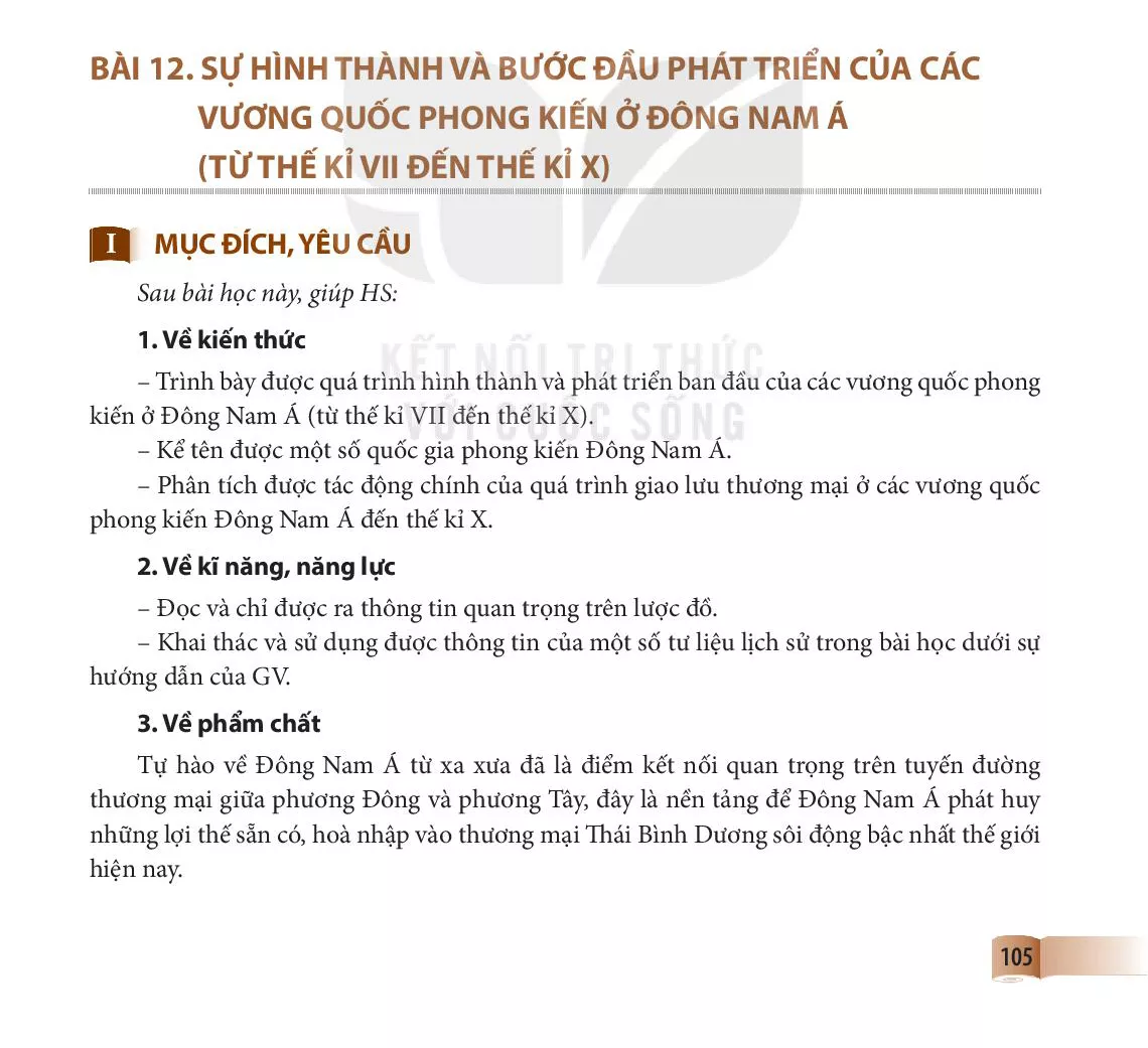 Bài 12. Sự hình thành và bước đầu phát triển của các vương quốc phong kiến ở Đông Nam Á (từ thế kỉ VII đến thế kỉ X)