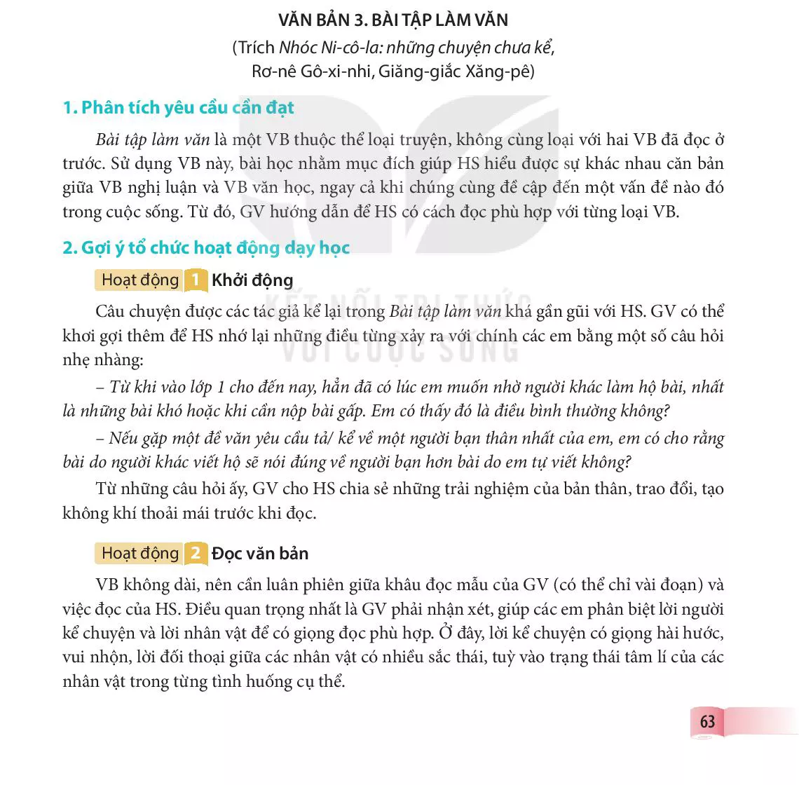 VB 3. Bài tập làm văn (trích Nhóc Ni-CÔ-la: những chuyện chưa kể, Rơ-nê Gô-xi-nhi và Giăng-giắc Xăng-pe)