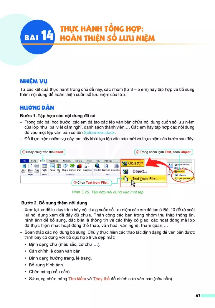 Bài 14. Thực hành tổng hợp: Hoàn thiện sổ lưu niệm 