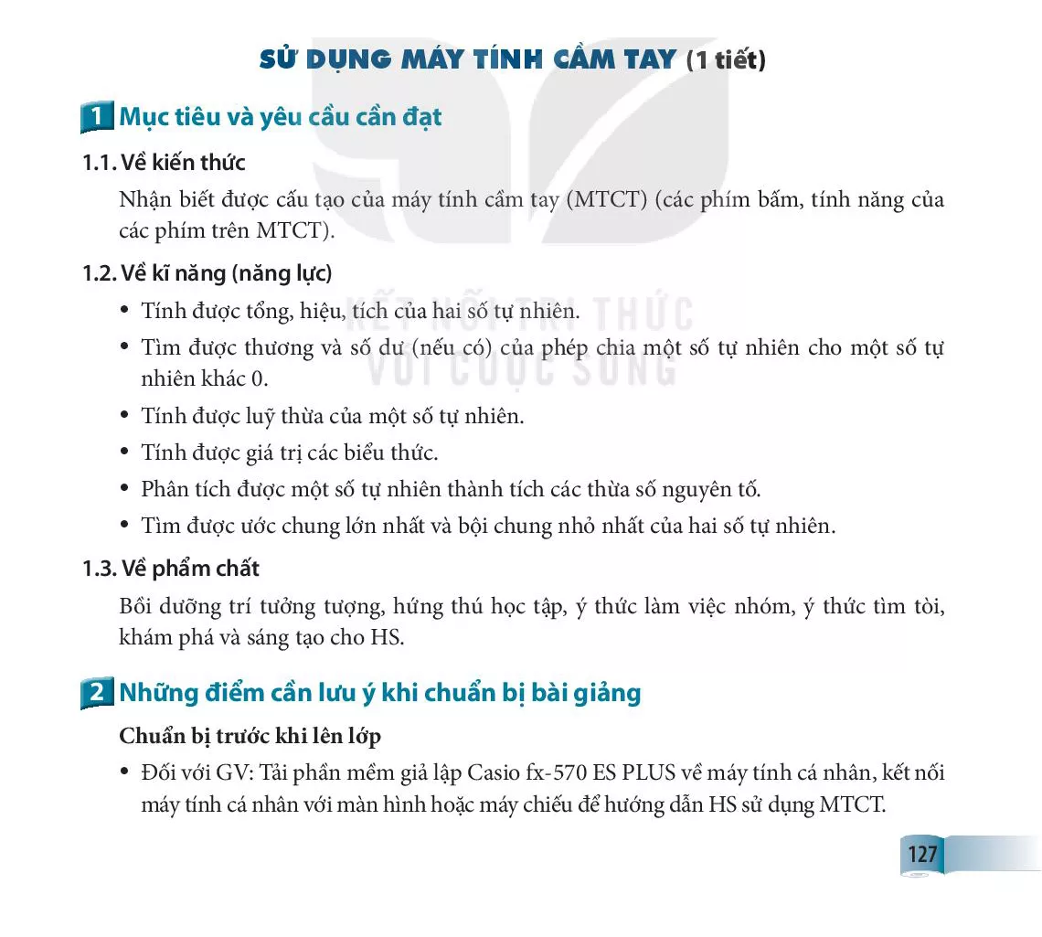 SỬ DỤNG MÁY TÍNH CẦM TAY (1 tiết)