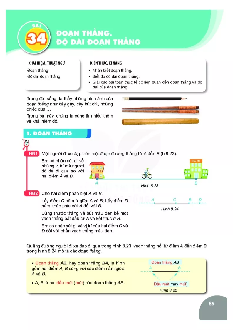 Bài 34. Đoạn thẳng. Độ dài đoạn thẳng
