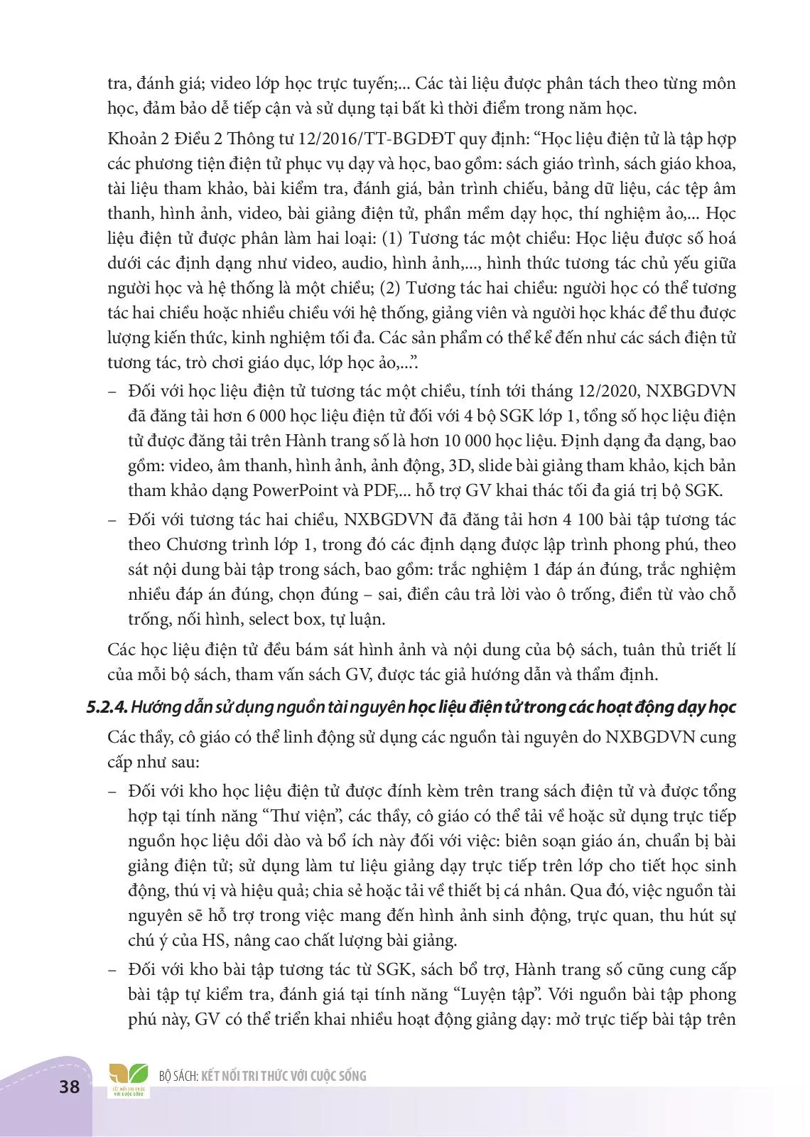 5. Hướng dẫn sử dụng nguồn tài nguyên sách và các học liệu điện tử của Nhà xuất bản Giáo dục Việt Nam