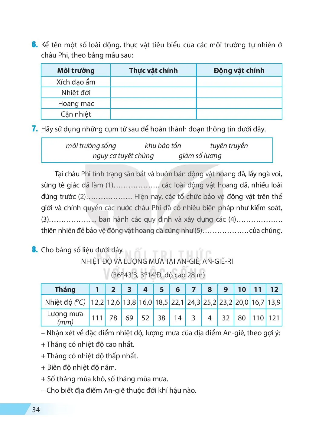 Bài 9. Vị trí địa lí, đặc điểm tự nhiên châu Phi.