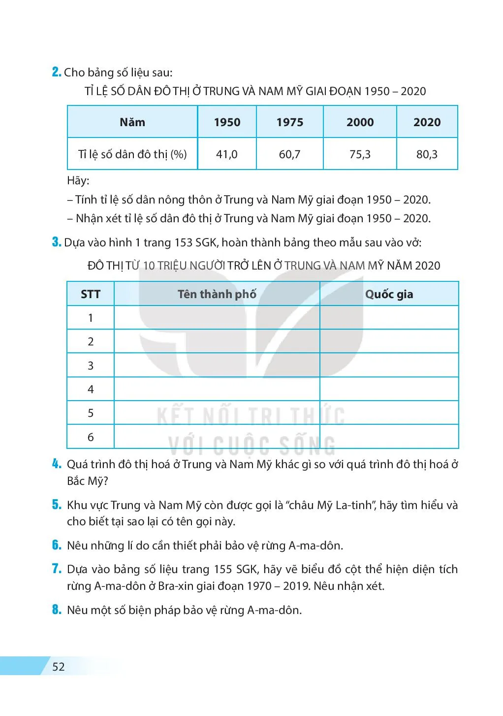 Bài 17. Đặc điểm dân cư, xã hội Trung và Nam Mỹ, khai thác, sử dụng và bảo vệ rừng A-ma-dôn.