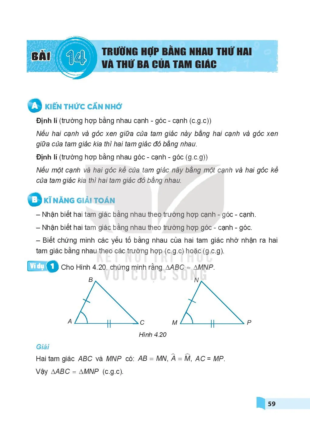 Bài 13. Hai tam giác bằng nhau. Trường hợp băng nhau thứ nhất của tam giác