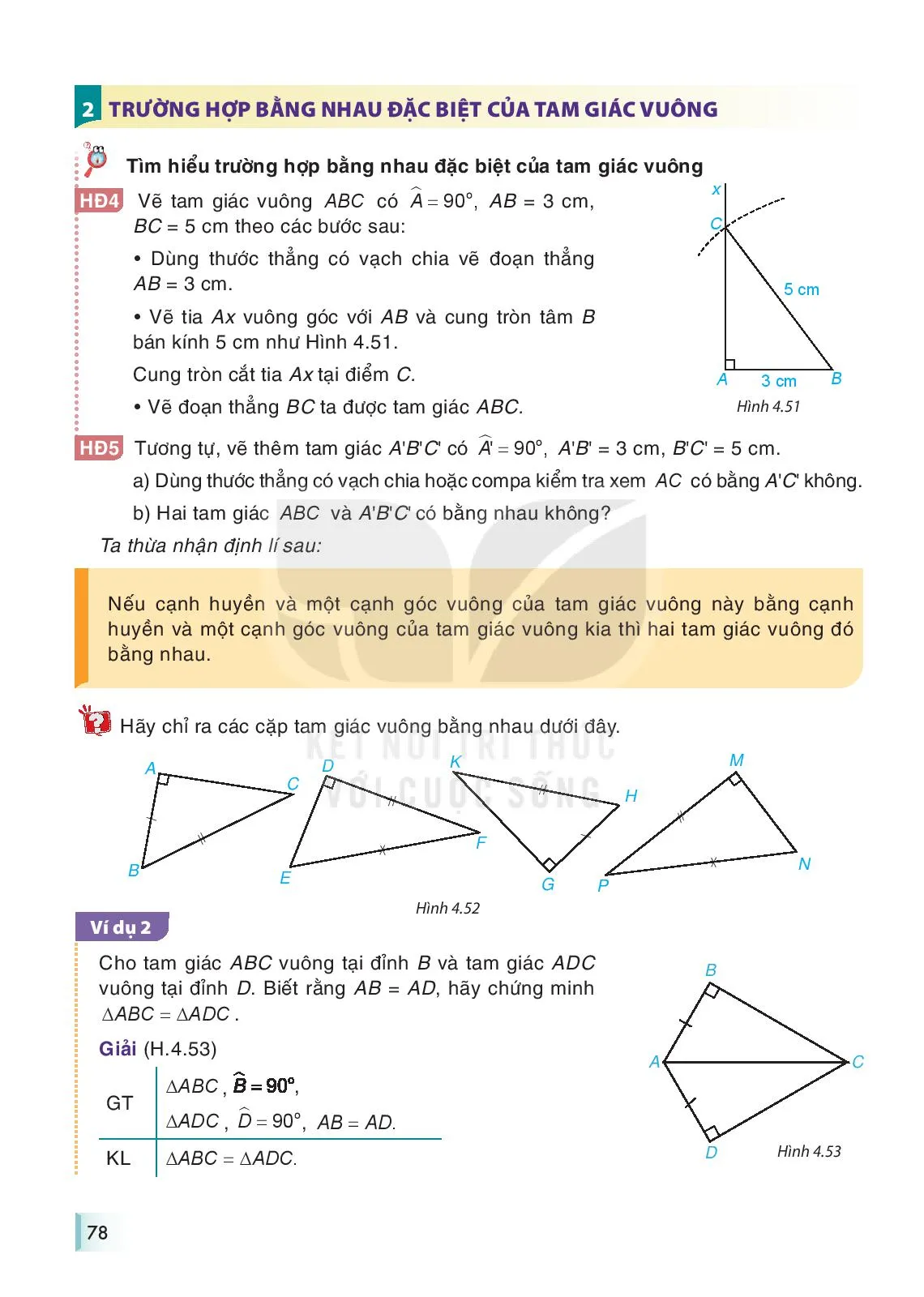 Bài 15. Các trường hợp bằng nhau của tam giác vuông