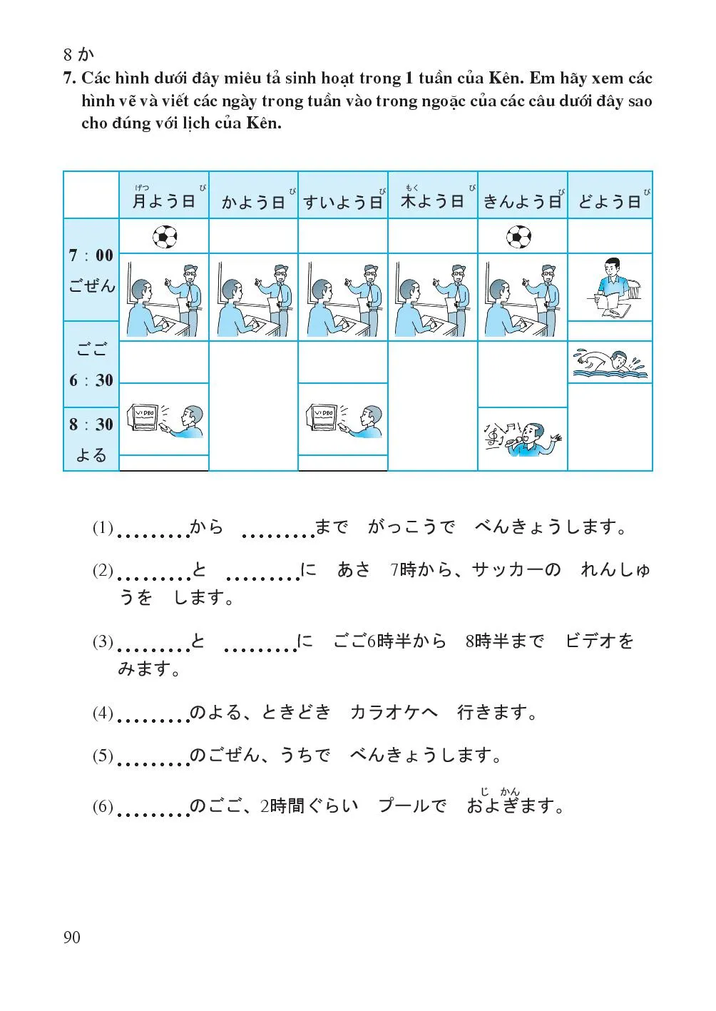 Bài 8 わたしのいっしゅうかん Một tuần của tôi