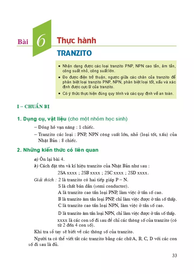 Bài 6. Thực hành - Tranzito