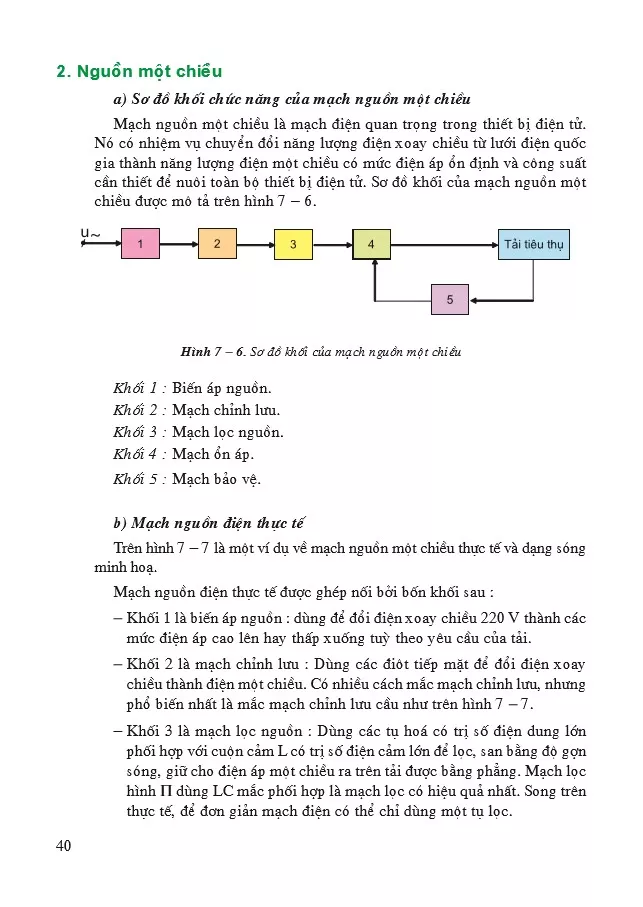 Bài 7. Khái niệm về mạch điện tử - Chỉnh lưu - Nguồn một chiều
