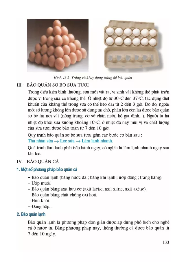 Bài 43. Bảo quản thịt, trứng, sữa và cá