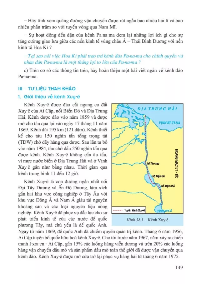 Bài 38. Thực hành : Viết báo cáo ngắn về kênh đào Xuy-ê và kênh đào Pa-na-ma