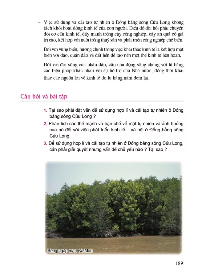 Bài 41 Vấn để sử dụng hợp lí và cải tạo tự nhiên ở Đồng bằng sông Cửu Long