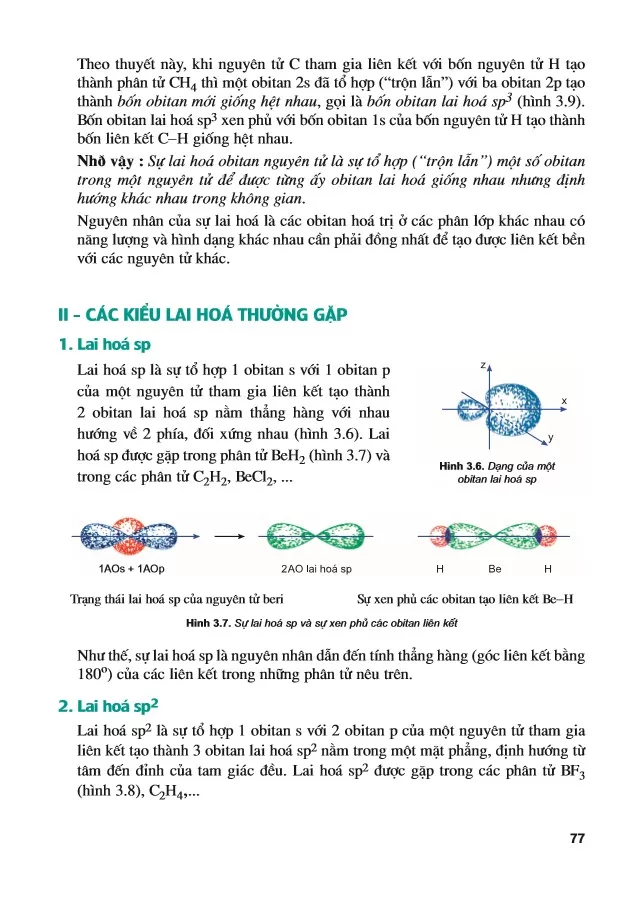 Bài 18 Sự lai hoá các obitan nguyên tử. Sự hình thành liên kết đơn, liên kết đôi và liên kết ba