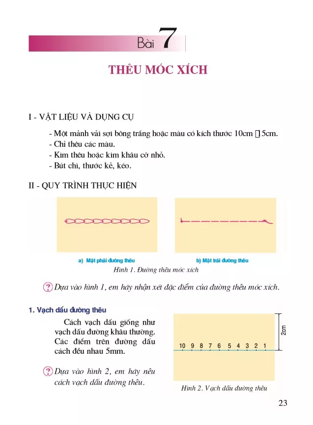 Bài 7. Thêu móc xích 