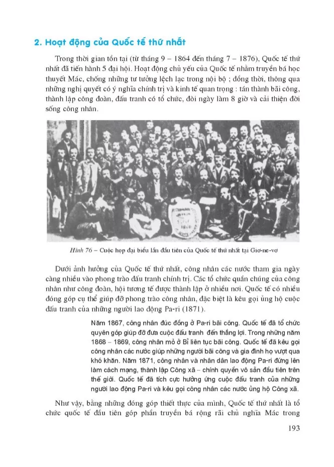 Bài 38. Quốc tế thứ nhất và Công xã Pa-ri 1871 
