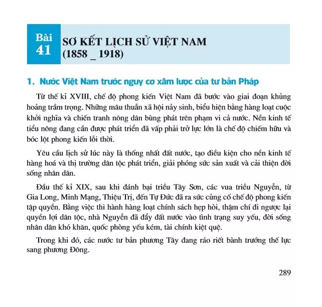 Bài 41. Sơ kết lịch sử Việt Nam (1858 – 1918)