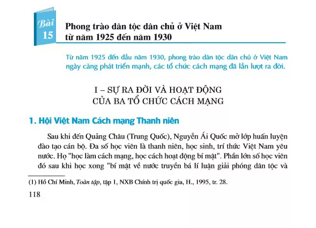 Bài 15. Phong trào dân tộc dân chủ ở Việt Nam từ năm 1925 đến năm 1930