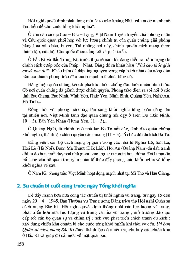 Bài 19. Cao trào kháng Nhật cứu nước và Tổng khởi nghĩa tháng Tám năm 1945. Nước Việt Nam Dân chủ Cộng hoà ra đời