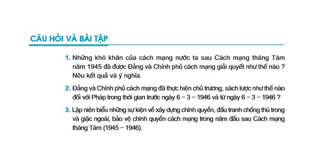 Bài 20. Nước Việt Nam Dân chủ Cộng hoà từ sau ngày 2 - 9 - 1945 đến trước ngày 19 - 12 - 1946 