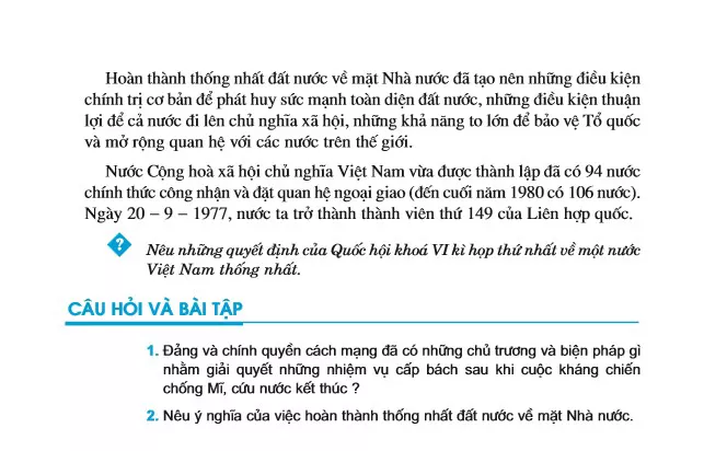 Bài 29. Việt Nam trong năm đầu sau Đại thắng mùa Xuân 1975 