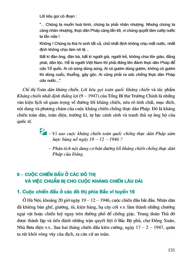 Bài 18. Những năm đầu của cuộc kháng chiến toàn quốc chống thực dân Pháp (1946 – 1950)