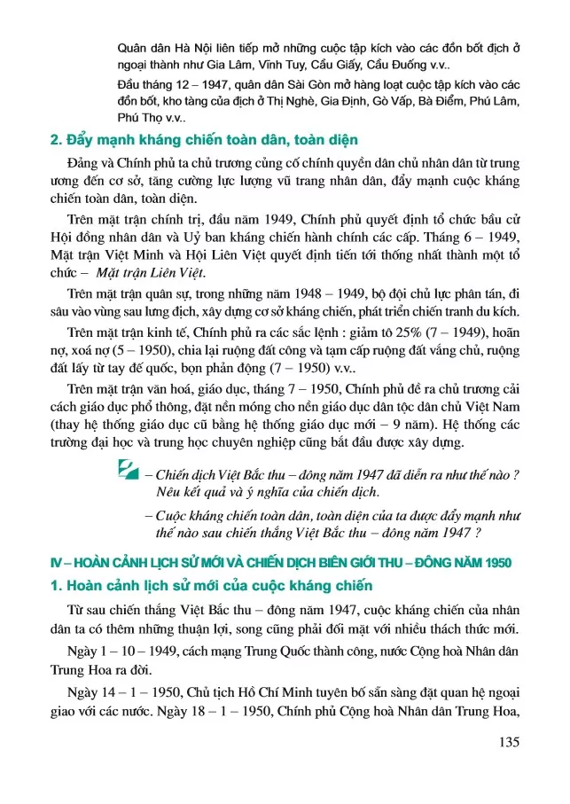 Bài 18. Những năm đầu của cuộc kháng chiến toàn quốc chống thực dân Pháp (1946 – 1950)