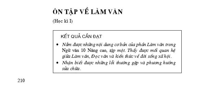 Ôn tập về Làm văn (Học kì I)