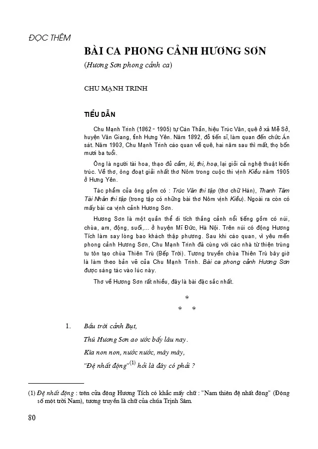 SGK Scan] ✓ Đọc thêm: Bài ca phong cảnh Hương Sơn - Sách Giáo Khoa - Học  Online Cùng 