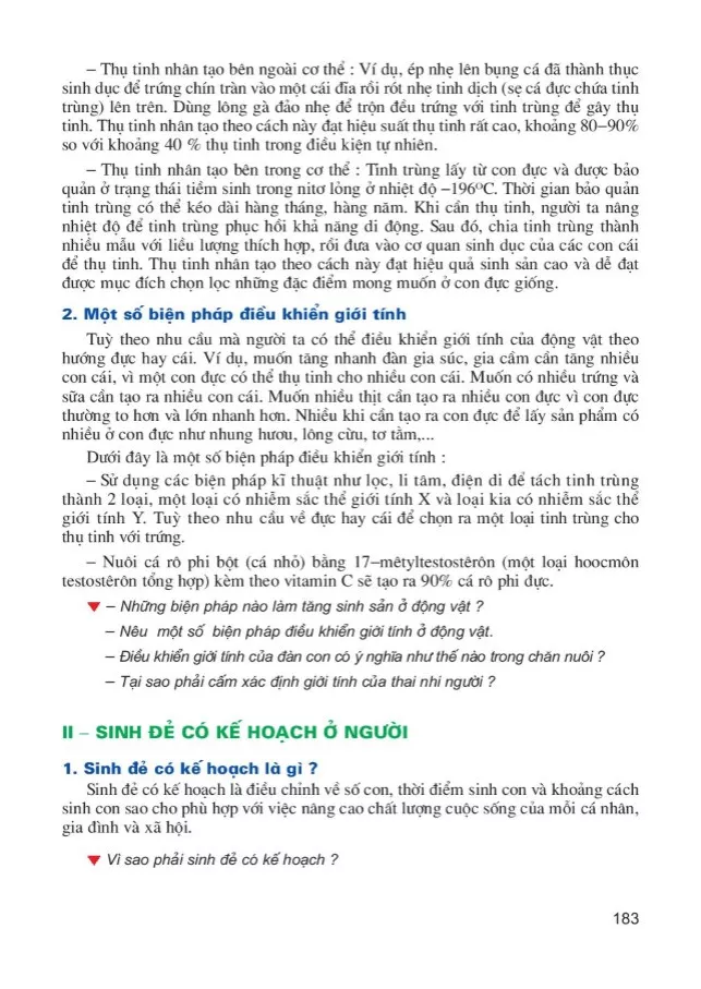 Bài 47. Điều khiển sinh sản ở động vật và sinh đẻ có kế hoạch ở người