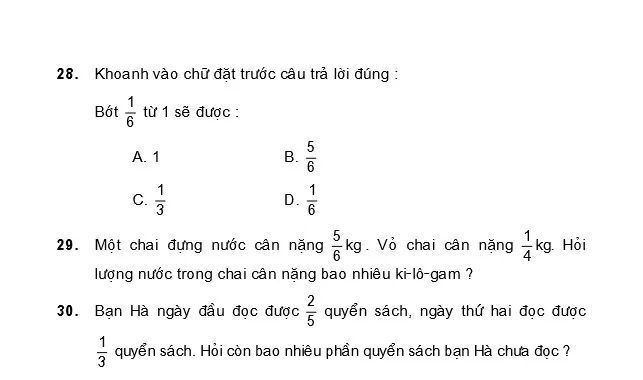 Ôn tập: Phép cộng và phép trừ hai phân số 