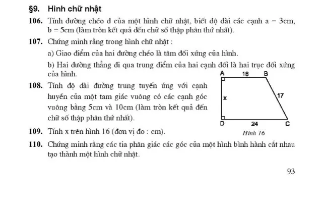 Bài 9: Hình chữ nhật