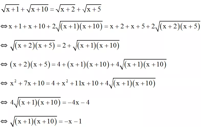 Cách giải phương trình vô tỉ bằng phương pháp nâng lũy thừa cực hay | Bài tập Toán 9 chọn lọc có giải chi tiết Cach Giai Phuong Trinh Vo Ti Bang Phuong Phap Nang Luy Thua Cuc Hay 34