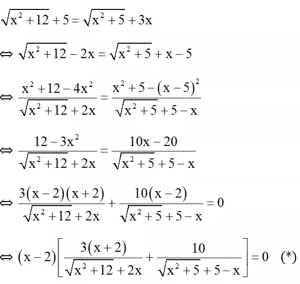 Cách giải phương trình vô tỉ bằng phương pháp sử dụng biểu thức liên hợp cực hay | Bài tập Toán 9 chọn lọc có giải chi tiết Cach Giai Phuong Trinh Vo Ti Bang Phuong Phap Su Dung Bieu Thuc Lien Hop Cuc Hay 11